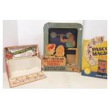 3 cardboard vintage store displays