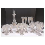 23 piece cocktail set- unsigned Moser