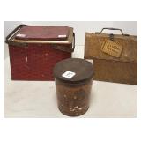 3 antique advertising tins- Tiger Tobacco,