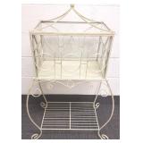 Painted iron Terrarium on base 12" x 18" x 16" -