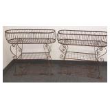 2 matching wrought iron garden planters 11