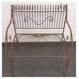 Wrought iron garden bench 24" x 29" x 33" high