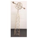 Painted iron sundial on stand - 59" high - 17"