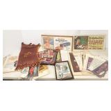 Group of ephemera, advertising, felt blankets,