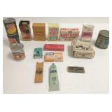 Group of advertising tins, boxes, etc.