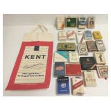 Group of vintage cigarette packs, etc.