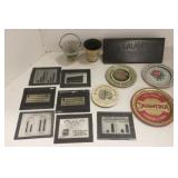 Group: advertising slides, Lavoptik sign,