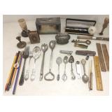 Group: silverplate, etc flatware, brass & bone