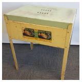 Metal table with Home-Ade decals-