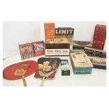 Group advertising boxes & fans, etc