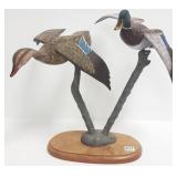 William Veasey signed wood carving- ducks -