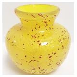 New Workshop signed art glass vase - 5" x 5"