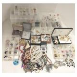 Group of vintage, etc. jewelry including rhine-
