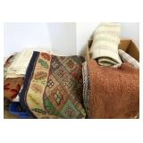 Group of vintage rag rugs, hook rugs, etc.