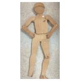 Jointed wood folk art figure - 36" high