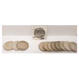 12 assorted U.S. silver dollars