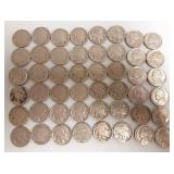 Group of over 40 Buffalo nickels & 4 Jefferson
