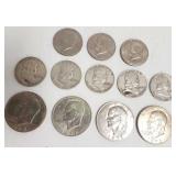 5 silver Franklin halves & some Eisenhower
