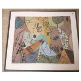 Framed contemporary artwork on paper - 28" x 33"