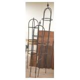 3 metal garden topiaries - largest 8