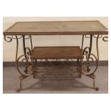 Wrought iron console table/ wine rack - 41" wide x