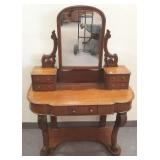 Antique Victorian walnut dressing table - 41" wide