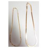 2  - 14K herringbone 16" chains - 14 grams total