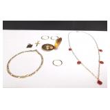 Group including 10K locket, 14K necklace, gold