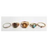 18K band- 2 grams & 4 -10K rings -11 grams