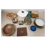 Group: Mid century items, etc, Roseville bowl,