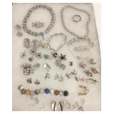 Group of vintage sterling - some set with stones -