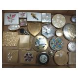 Collection of vintage compacts including enameled,
