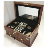 Large jewelry box with signed jewelry & Davis &
