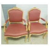 2 carved French style arm chair -26" wide x 41"