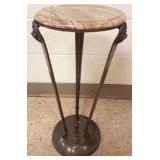 Brass marble top plant stand 24" high x 12" dia.