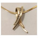 14K necklace & pendant set with diamonds 3.6g