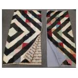 2 vintage log cabin quilts