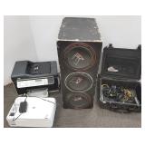 Large speaker & case with electronic cords & 2
