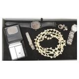 Group jewelry, watches, etc. incl. 10k & diamonds