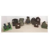 9 pair cast iron metal, etc bookends- dogs,
