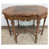 Walnut 6-legged lamp table with drawer