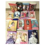 15 Barbie dolls with boxes