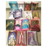 15 Barbie dolls with boxes
