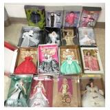 15 Barbie dolls with boxes