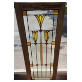 Antique Arts & Crafts stained & leaded glass
