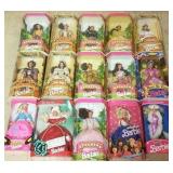15 Barbie dolls with boxes