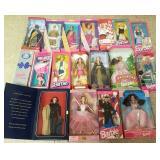 18 Barbie dolls with boxes