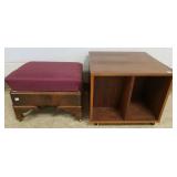 Empire style vintage mahogany footstool 17" x 20"