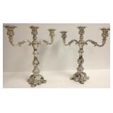 2 Barbour silverplate 16" candelabra