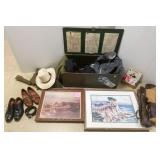 Wood trunk incl. gun cases- men